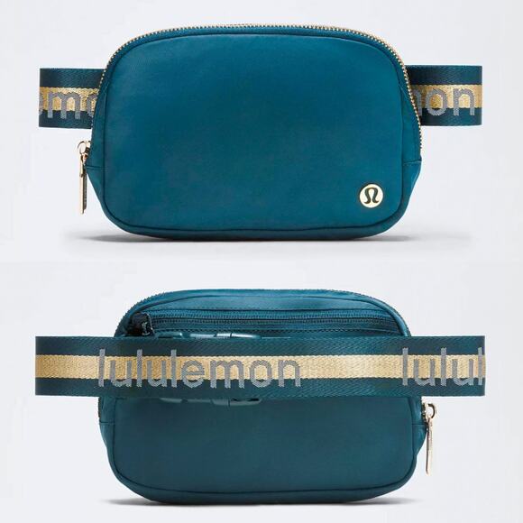 lululemon athletica Handbags - NEW Lululemon Everywhere Crossbody Belt Bag 1L Wordmark - Warp Teal and Gold